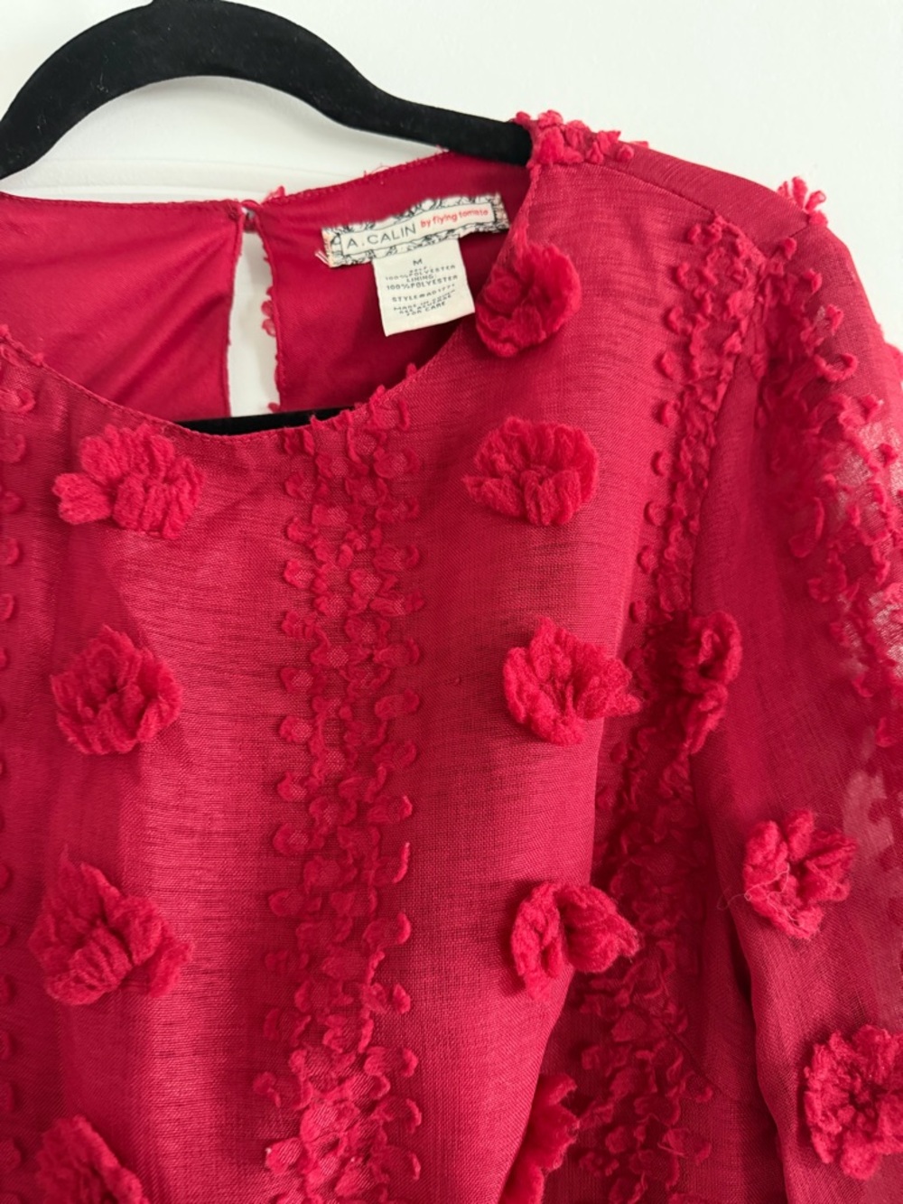 Flying Tomato Fuchsia Pom-Pom Long Sleeve Dress